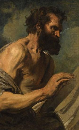 Study of a Bearded Man with Hands Raised,, Anthony Van Dyck